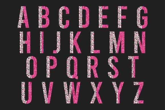 Download Valentine's Day Leopard &amp; Glitter Fonts - Valentine's day Collection