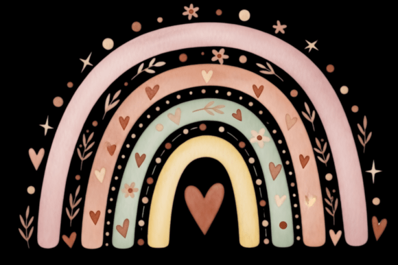 Download Boho Rainbow Valentine's Day PNG Clipart - Valentine's day Collection